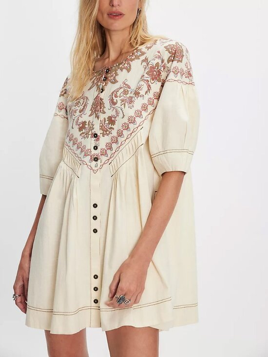 Free People Dresses & Skirts - FREE PEOPLE Orson Mini Dress / Ivory Combo